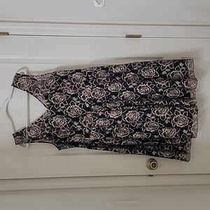 American Rag Company Size 2X Navy Blue & Gold Lace Overlay Cocktail Dress